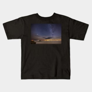 Worms Head, Rhossili Bay at Night on Gower Kids T-Shirt